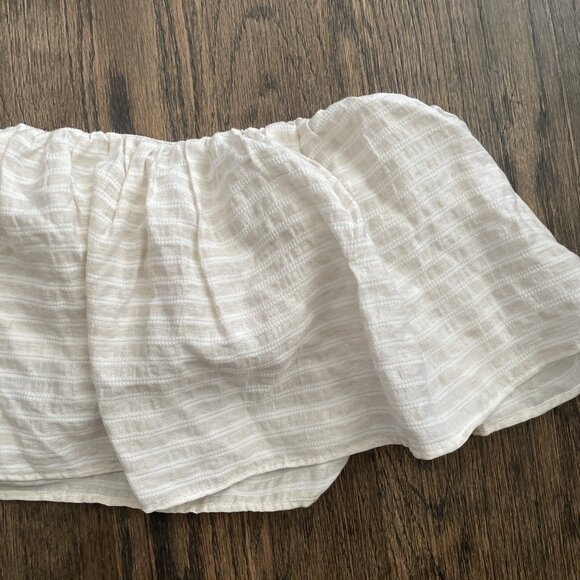 Zara Strapless Beige White Striped Tube Top Size Small - Picture 3 of 6